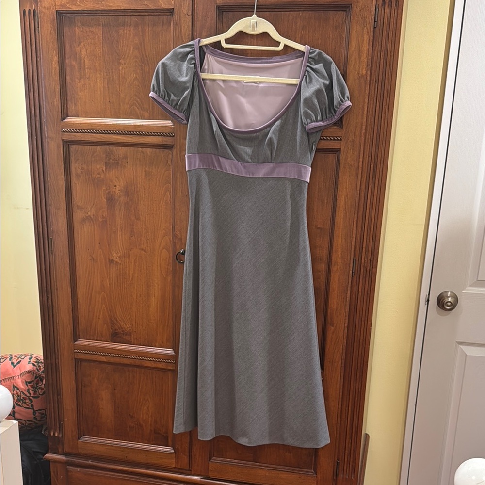 Gray and Purple Short Sleeve Dress
